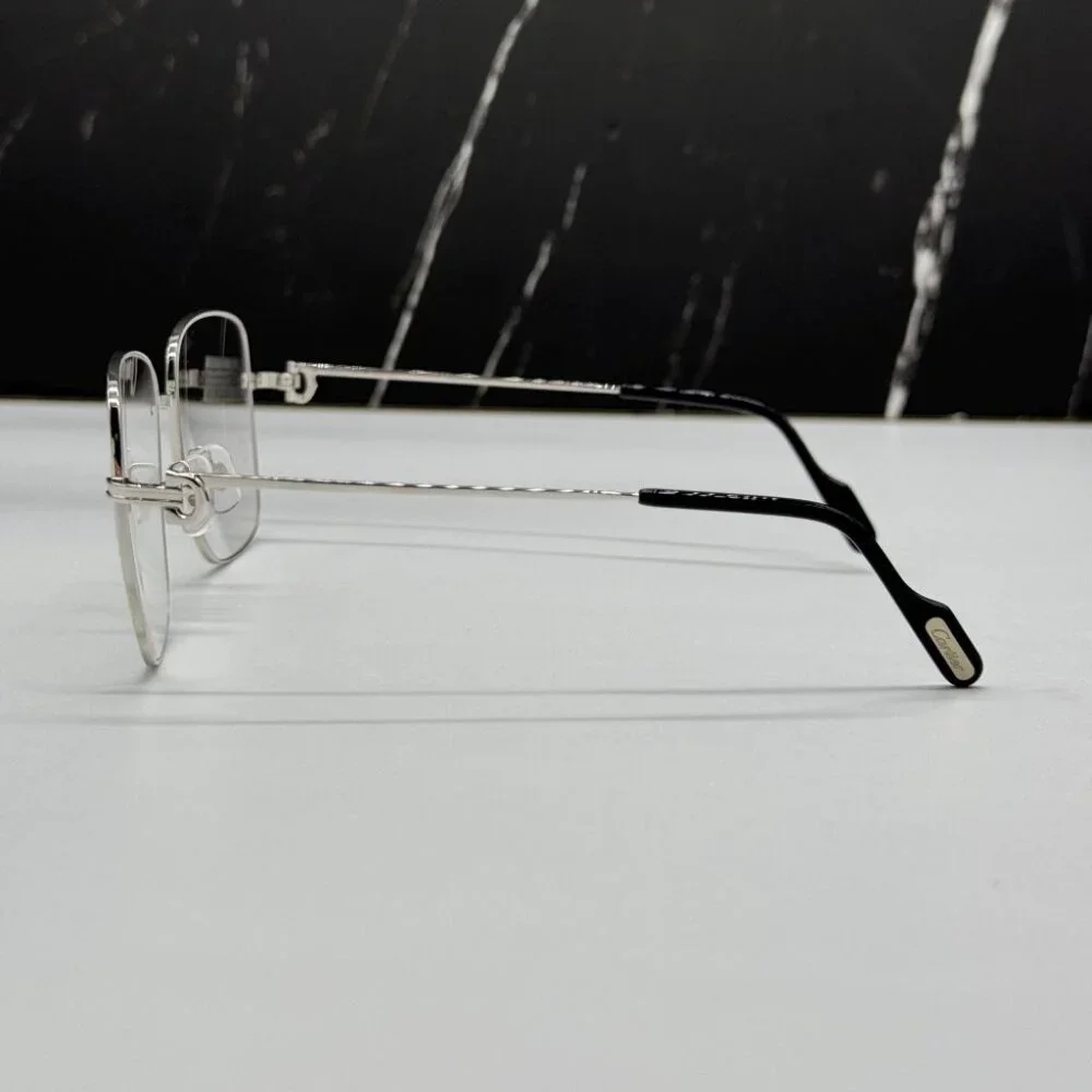 NEW CT0253O 001 CARTIER SILVER UNISEX CARTIER EYEGLASSES